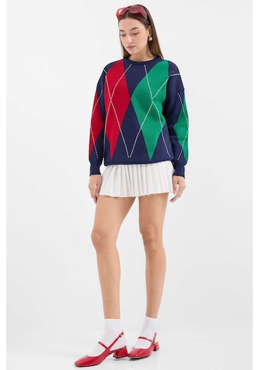 Gabria Baklava Desen Kazak Lacivert