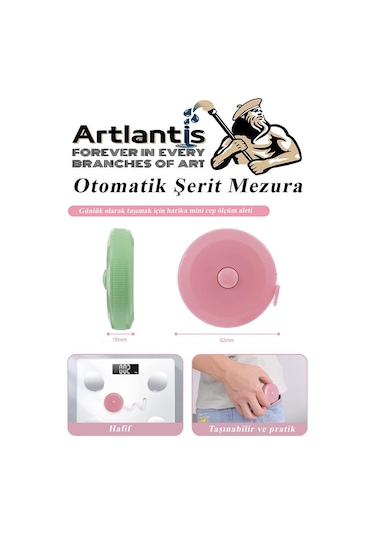 Otomatik Şerit Mezura 1.5 Metre Sarı Renk 1 Adet Yuvarlak Cep Mezurası 150 Cm Mezro Terzi Metresi Vücut Ölçüm Metresi