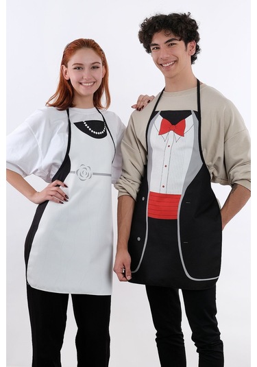 Beautiful İkili Paket Sıvı Geçirmez Su Geçirmez Mutfak Önlüğü Gelin&damat