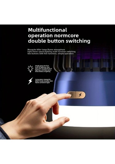 3'ü 1 Arada Çok Fonksiyonlu Sivrisinek Taşınabilir 3 Ü 1 Arada Çok Amaçlı Sivrisinek Öldürücü Lamba, Asılabilir Veya Düz Serilebilir, Elektrik Çarpması Korumalı Ve Temizlik Fırçası İle Kolay Temizlenir, İki Renkli Ortam Aydınlatma Fonksiyonu