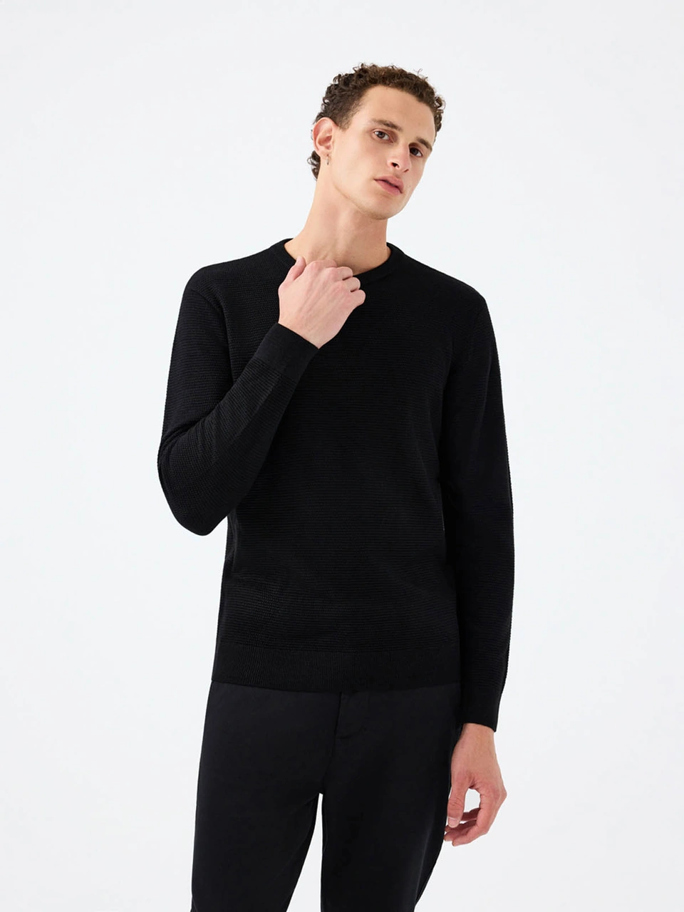 Loft Regular Fit Siyah Erkek Kazak Lf2040477 Siyah