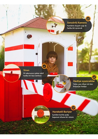 Mandu Bariyerli Ahşap Güvenlik Kulübesi Bekçi Kulübesi