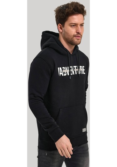 Kapüşonlu Siyah Slim Fit Hoodie 23fwm64047-sıyah Siyah