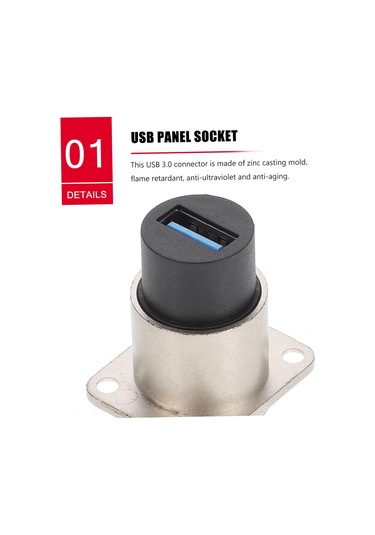 Usb Panel Monte Monker Endüstriyel Usb Bulkhead Konnektörünü Çinko Döküm Antiuv Yaşlanma Pc'lerinden Ayarlar