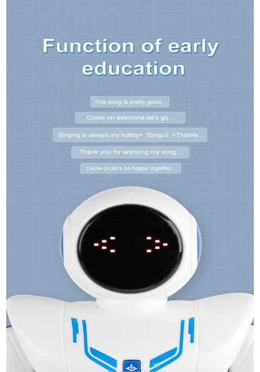 Uzaktan Kumandalı Şarjlı Hareket Sensörlü Çok Fonksiyonlu Işıklı Sesli Akıllı Robot Oyuncak Robot