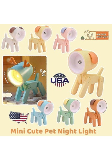 Mini Cute Cartoon Led Night Light Pet Light Folding Table Lamp Ro Çok Renkli