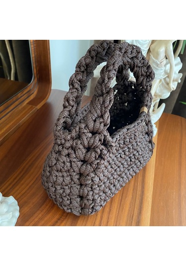 kahverengi Yazlık Mini Kadın El Çantası Kahverengi