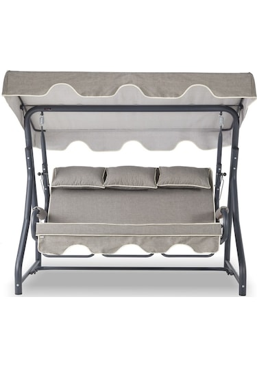 Salvia 3 Kişilik Bahçe Balkon Salıncağı - Kırçıllı Gri Kırçıllı Gri