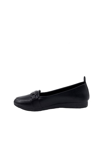 Ayakkabımood Siyah Taşlı Kadın Babet Ayakkabı Siyah