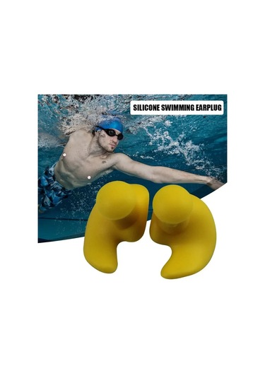 1 Çift Su Geçirmez Silikon Taşınabilir Kulak Tıkacı Yüzme
