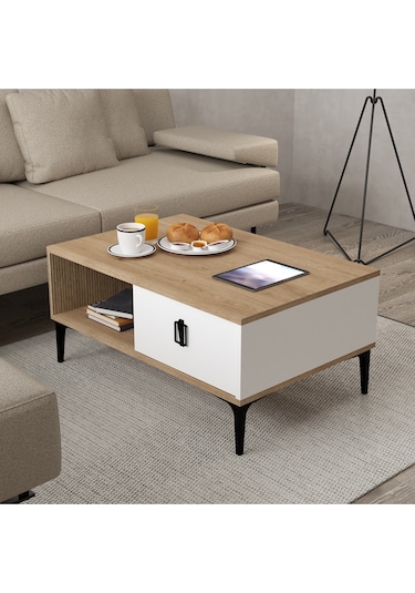 2005 Sare Orta Sehpa Sepet - Yunus - Beyaz Kapaklı Sepet - Yunus - Beyaz