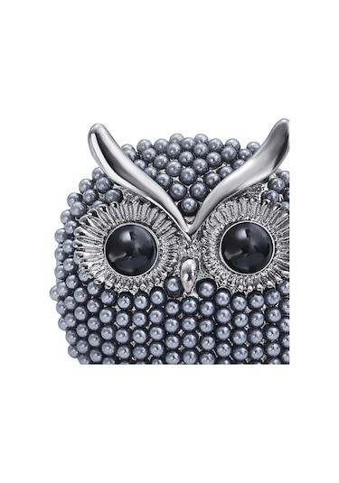 Magideal Suntek Kuşlar Broş Pin Moda Alaşım Inci Baykuş Doğum Mavi