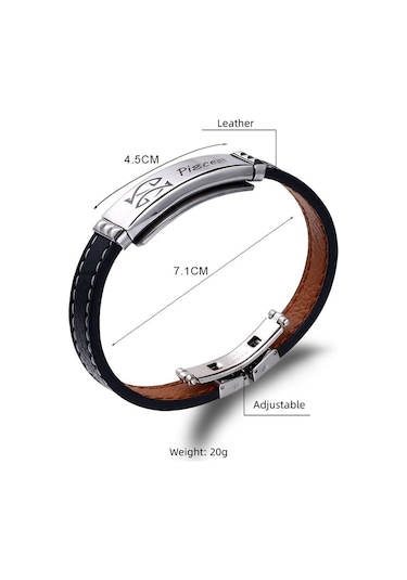 Deri&Çelik Kombinli Kişiye Özel İsim Harf/Yazılı Boğa Burcu Erkek