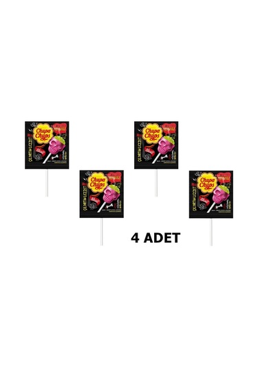 Chupa Chups Skull Çilek - Misket Limon Aromalı Lolipop Şeker 15 G X 4 Adet