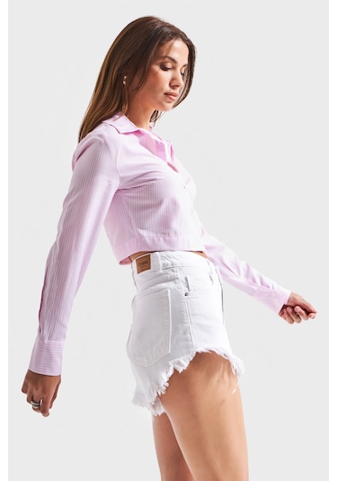 Itsbasic Beyaz Luna Mini Kadın Jean Şort