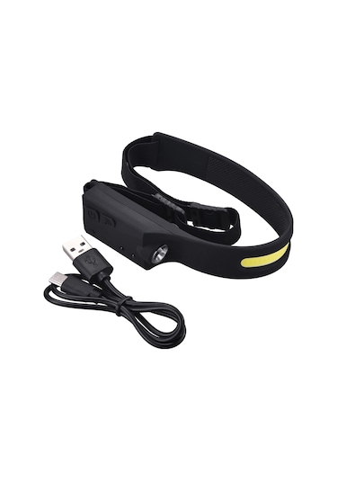 Shineyee Usb Şarjlı Led Far, 230 Derece Geniş Görünüm, 150ft Uzaklık, 5 Işık Modu, El Hareketi Sensörü, Ipx4 Su Geçirmez, Spor Outdoor Kullanıma Uygun Siyah