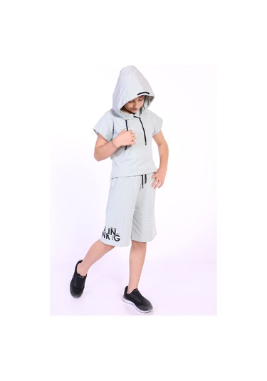 Toontoy Kız Çocuk Yazı Baskılı Şortlu Takım Gül Kurusu