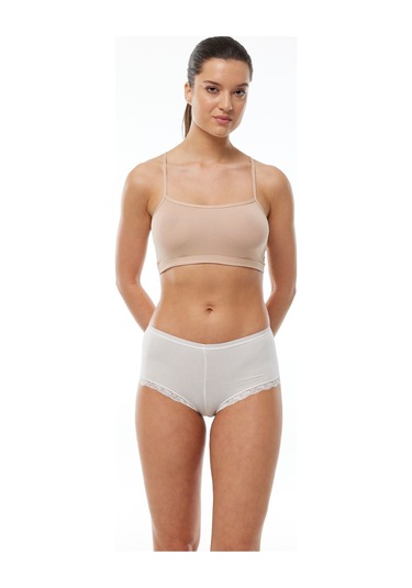 Malabadi Kadın Ekru 6 Lı Paket Geniş Kenarlı Dantelli Modal Külot 1908 Ekru