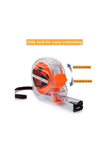 7.5 M X 25mm-3 5 7.5 10 M Taşınabilir Mezura Anti Düşme Aşınmaya Dayanıklı Mezura Su Geçirmez Mezura Metre Cetvel Çelik Mezura