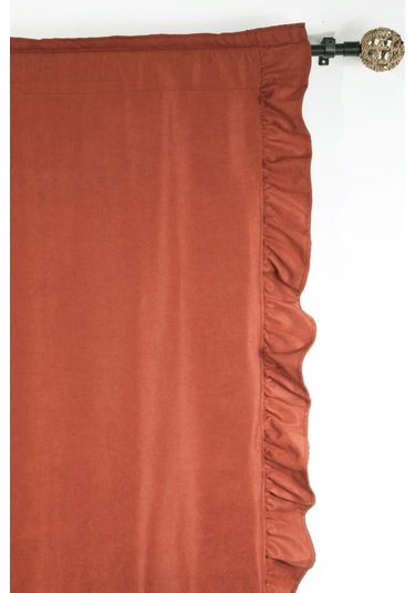 Poli Perde Çift Kanat Dikey Fırfırlı Kiremit