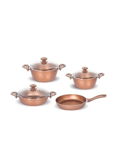 Fms Diamond Granit Tencere Seti Bakır Bakalit 7'li