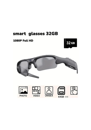 Honeybeeshop Siyah Hd Akıllı Gözlük 32gb Dahili Kamera Video Kayıt Outdoor Spor Bisiklet Gözlüğü