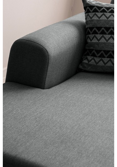 Latte Sırt Mekanizmalı Köşe Koltuk Takımı Antrasit