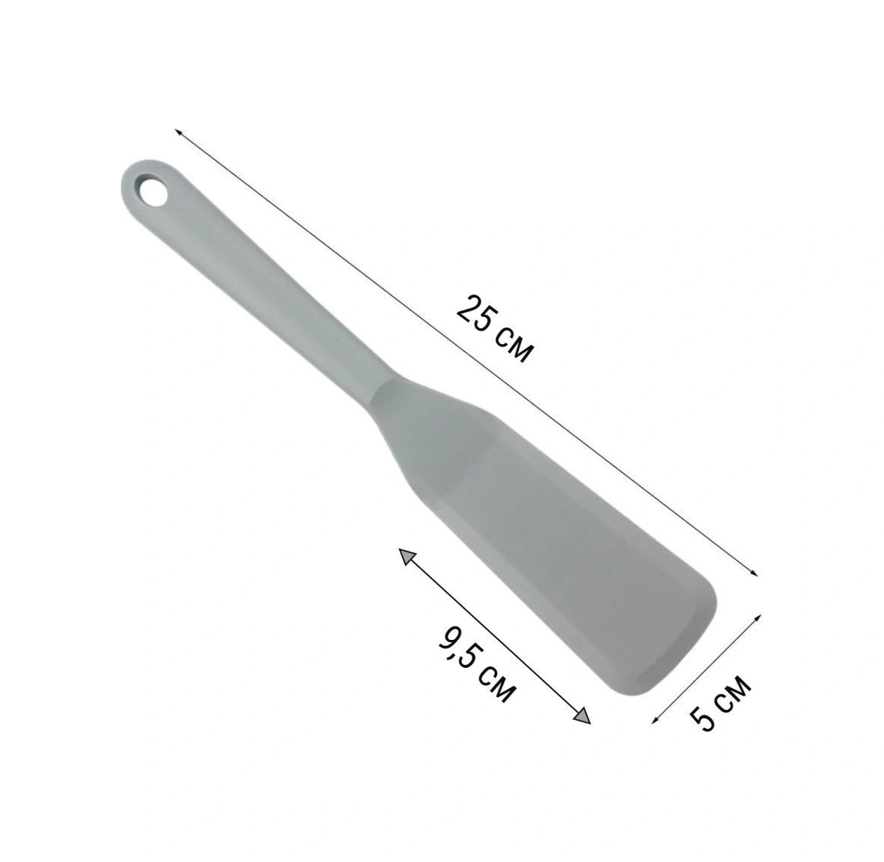 Konesam Silikon Mutfak Spatula, 25 Cm, Isı Dayanıklı, Teflon Tencere Uyumlu, Pişirme Ve Karıştırma Aracı - Siyah, 1 Adet