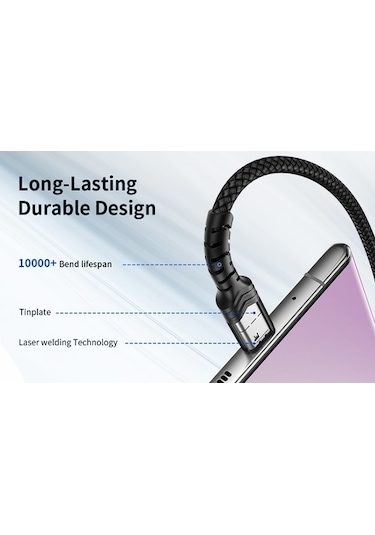 Jsaux Profesyonel Serisi Usb To Type-c 3 Amper Hızlı Şarj Ve Data Kablosu 1 Metre Cc0011