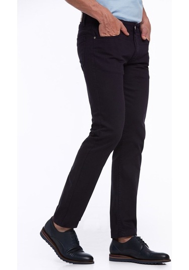 Hatemoğlu Lacivert Regular Fit Yüksek Bel Düz Paça Basic Kot Pan Lacivert