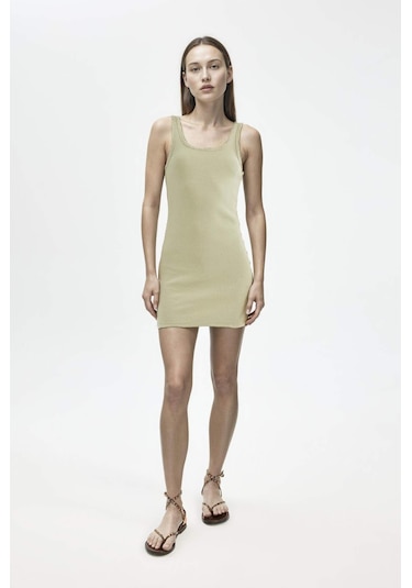 DeFacto Coool Bodycon Vücudu Saran Basic Düz Fitilli Kaşkorse Kolsuz Mini Elbise A0732AX24SMKH271 DeFacto Coool Bodycon Vücudu Saran Basic Düz Fitilli Kaşkorse Kolsuz Mini Elbise A0732AX24SMKH271