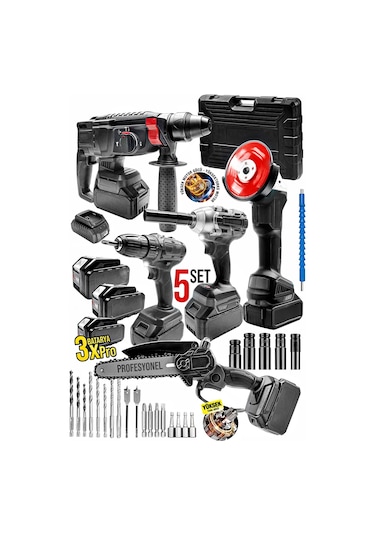 5'li Set Şarjlı Taşlama-şarjlı Hilti-darbeli Şarjlı Matka...