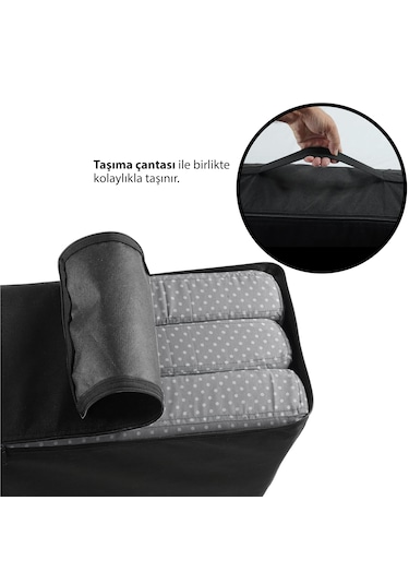 Xpermate Katlanır Çift Kişilik Yatak Çantalı 120x180x8 Gri