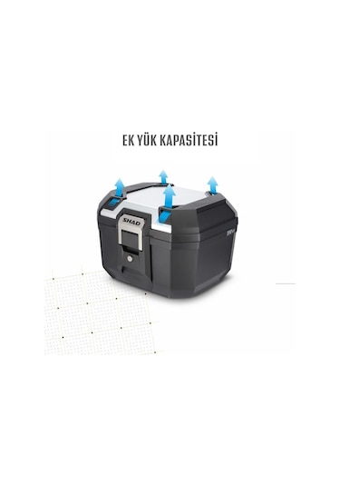 Motosiklet Arka Çanta Shad Terra Alüminyum Motor Tur Çantası 41 Lt Silver Siyah - Gümüş