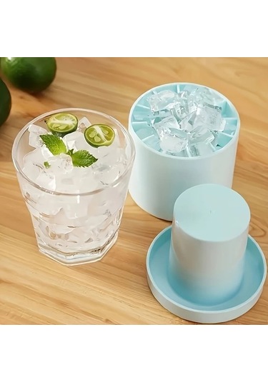 Zhanglei001 Sarı Hızlı Donan Silikon Buz Kalıbı - Kolay Kullanım Dayanıklı Küp Kova Sütun Bardağı 3 Renk Sarı