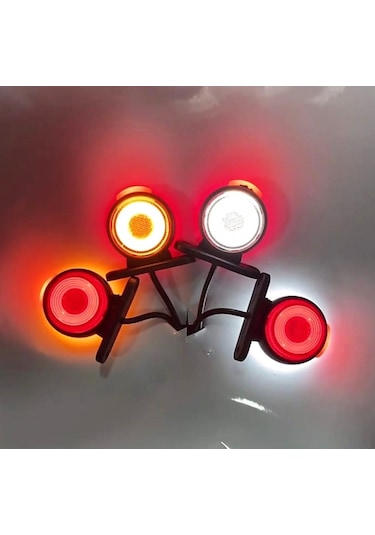 10 Adet Neon Ledli Takoz Lamba 12-24 Volt Sarı-kırmızı