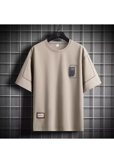 Erkek Kısa Kollu Tişört, 8866 Haki Diğer