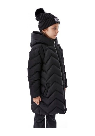 Benitto Kids Kız Çocuk Kapüşonlu Kışlık Şişme Mont 51353 Siyah