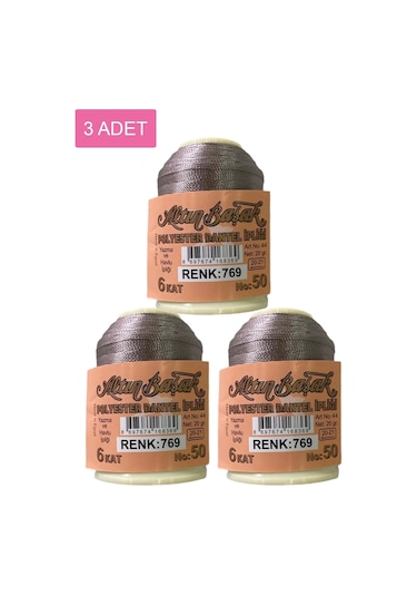 3 Adet Altınbaşak Oya Ve Dantel İpi 20 Gr - Royaleks - No: 769