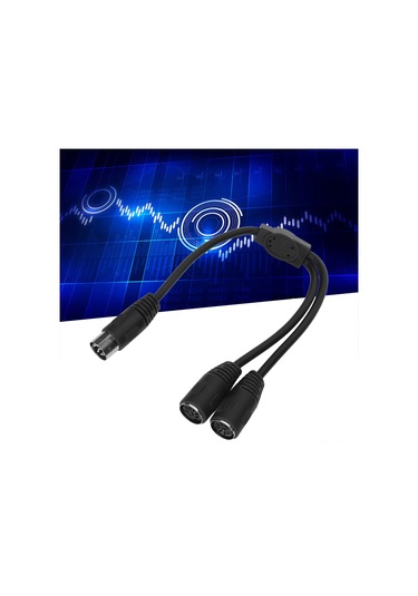 Ximistore9 0.3m Dın 8pın Erkekden 2 Adet Dın 8pın Dişeye Çevirici, Saf Bakır Çekirdekli, Çift Koruma, Ses Sinyali Dağıtıcı Bağlantı Kablosu