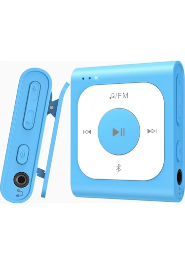 Agptek 64gb Bluetooth 5.3 Klipsli Mini Mp3 Player Mavi 1