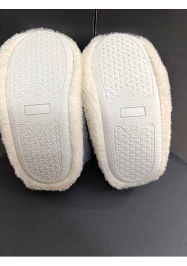 Çocuk Kaydırmaz Taban Panduf Pamuk Astarlı, Kedi Figürlü Çok Amaçlı Okul, Kreş Patiği, Ev Patiği Gri