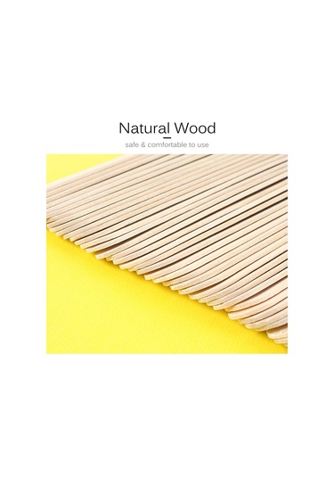 Kangvka Tek Kullandım Wooden Wax Stickleri 50 Adet - Kaş, El, Kol Ve Bacak Tüy Çıkarma İçin Ev Kullanıma Uygun