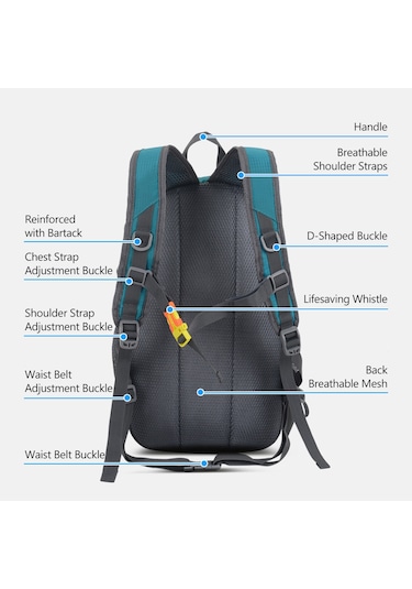 Weikani Açık Bisiklet Yürüyüş Sırt Çantası Suya Dayanıklı Seyahat Gökyüzü Mavi Diğer Çok Renkli