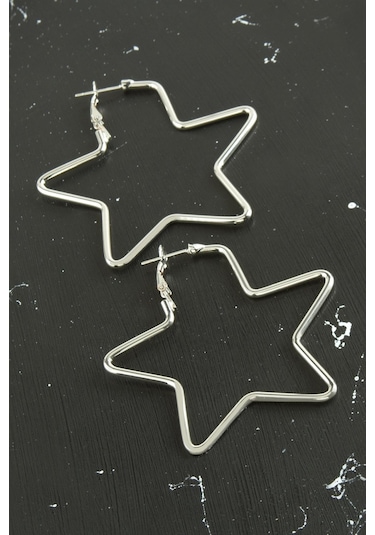 Yıldız Trend Küpe 5,5 Cm-gümüş Rengi N701 Diğer