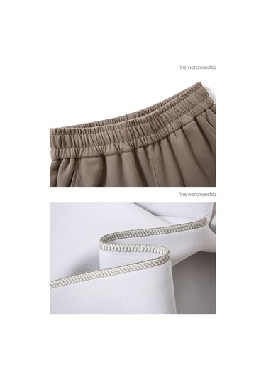 Erkek Rahat Bol Spor Pantolon Düz Renk İlkbahar Sonbahar Kış Erkek Pantolonu Siyah