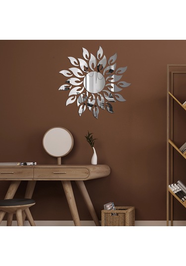 Dianziye Gümüş Renkli 27 Parça Plastik Ayna Duvar Sticker Seti - Hafif, Kaldırılabilir, Ev Dekoru Arka Plan Duvar Stickerı Gümüş