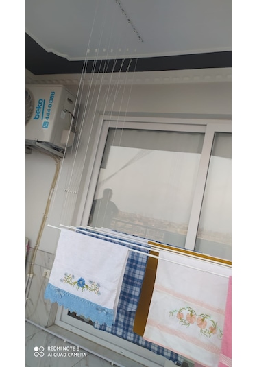 Yıldız White 5 Sıralı 175 Cm Boyunda Asansörlü Çamaşır Kurutucu Gümüş