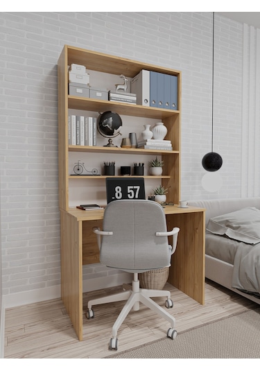 Asra Trend %100 Mdflam Raflı Çalışma Masası Bilgisayar Ofis Ders Masası Çm-03 Safirmeşe