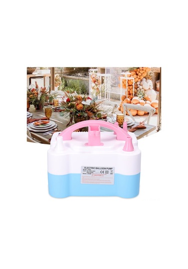 Symbee Ev Ve Parti Kullanıma Uygun 600w Hızlı Balon Şişirici, İki Ağızlı Elektrikli Pompa, 220v Avrupa Standartı, Pembe-beyaz